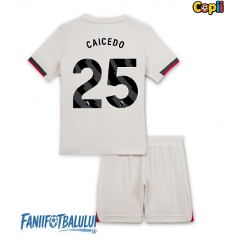 Chelsea Moises Caicedo #25 Echipament de Fotbal Replică 2025-26 Copii Deplasare (+ Șorturi)